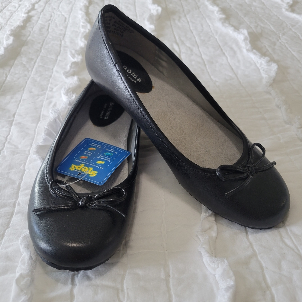 Sonoma Clara Ballet Flats 3 Black NWT Kohls Steps Comfort Non Marking Slip On